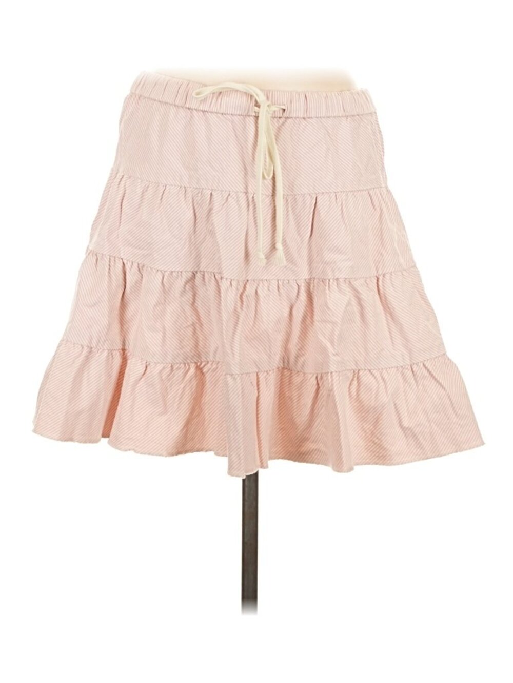 JUICY COUTURE Seersucker Stripe Pink Stripe Skirt Tiered Ruffle Y2K VINTAGE RARE